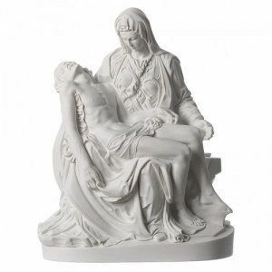 estatua piedad marmol sintetico blanco