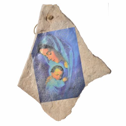 Cuadro piedra Medjugorje Virgen niño