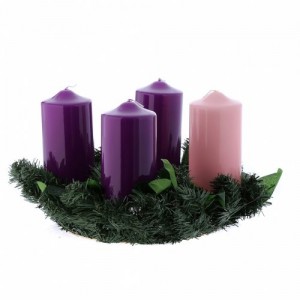 Kit Adviento corona y Velas lúcidas 8x15 cm