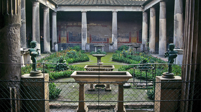 Antiguo jardín de roma