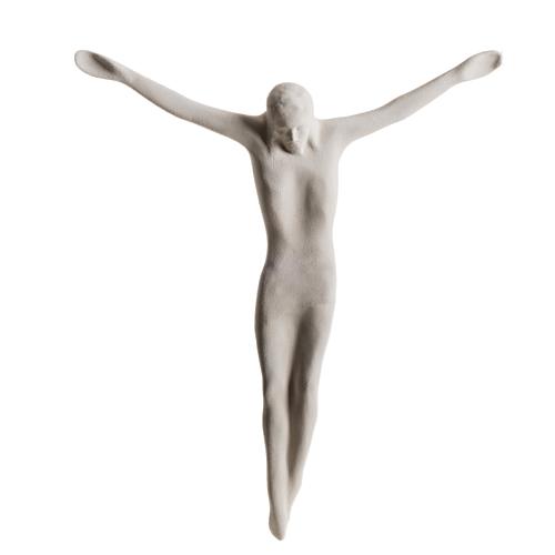 Cuerpo de Jesucristo estilizado 44 cm. arcilla blanca