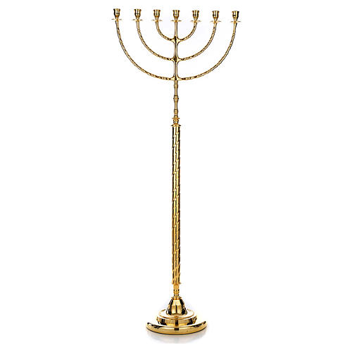 Candelabro Menorah Siete Llamas laton dorado