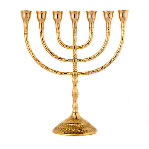 Candelabro Menorah siete llamas laton