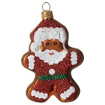 Papa Noel de Pan de Jengibre adorno vidrio soplado arbol Navidad