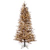 arbol de navidad marron 270 cm escarchado con pinas y 700 luces led modelo victorian brown