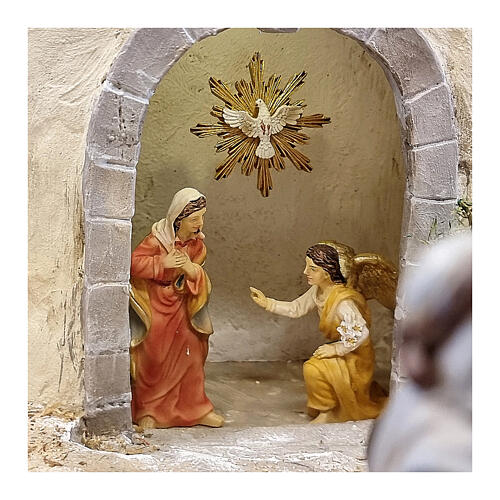 Escena de la Anunciación a María con Arcángel Gabriel 9 cm