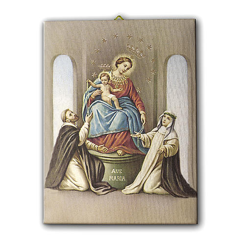 Cuadro sobre tela pictórica Virgen del Rosario de Pompei