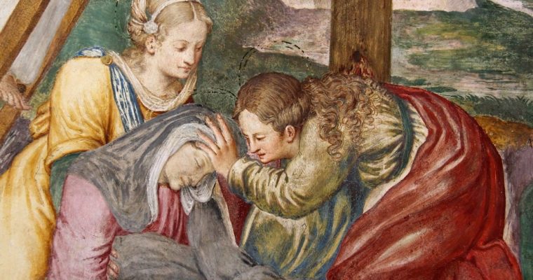 Mujeres piadosas: las tres Marías presentes bajo la cruz de Jesús