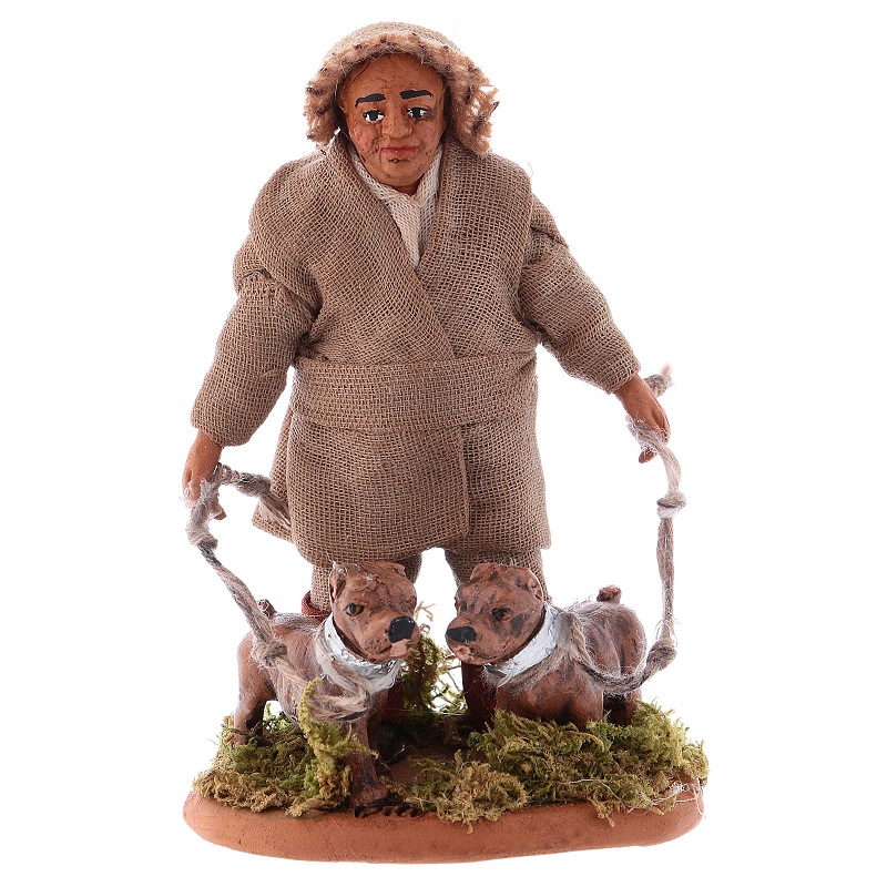 Cazador con perros 10 cm Belén napolitano