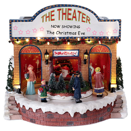 Teatro navideño musical con luces 25x25x20 cm