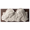 Cuadro Sagrada Familia blanco y gris ceniciento25x55 cm resina y madera