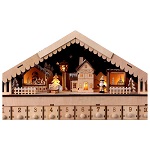 Calendario adviento madera nieve 40x50x10 cm 150x150