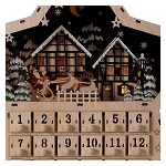 Calendario de Adviento madera estrella luz carillón 40x40x10 cm 150x150