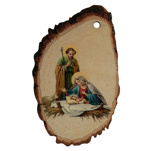 Decoración Navideña madera moldeada Sagrada Familia Niño Jesús