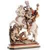 Estatua de madera de San Martín a caballo pintada Val Gardena