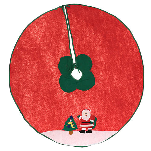 Falda cubre base Árbol de Navidad Papá Noel y arbolito 100 cm
