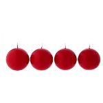 Velas esferas rojas 4 piezas para el Adviento diámetro 10 cm 150x150