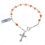 pulsera plata y coral