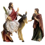 Escena de la entrada en Jerusalén de Jesús resina 9 cm