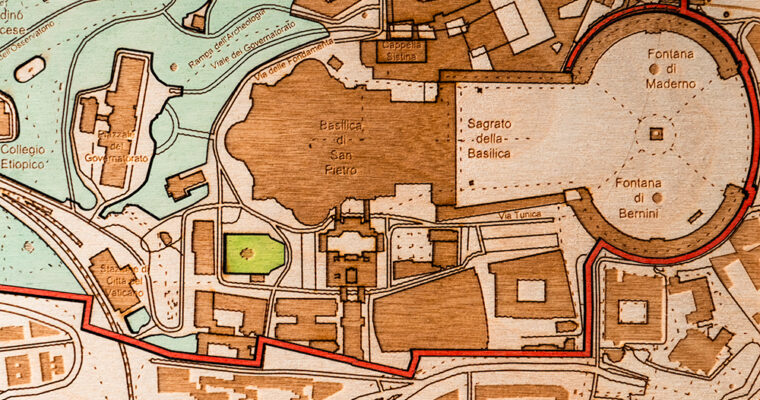 Mapas en relieve de madera de Roma y el Vaticano: un recuerdo del Jubileo 2025