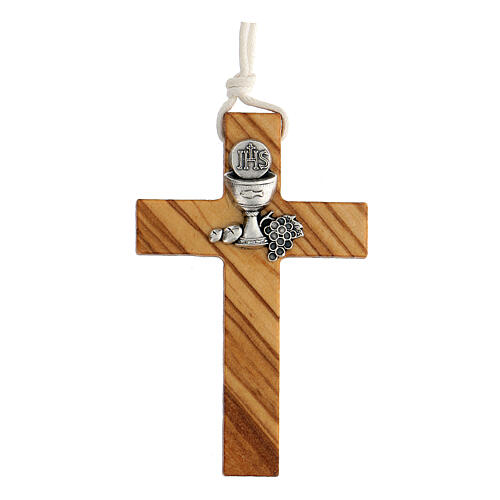 Cruz madera olivo para primera Comunion