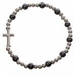 Pulsera elastica piedra dira y cruz