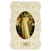 santito de san bernardo de claraval con adorno de encaje 11x7 cm