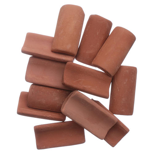 Tejas terracota 25 piezas belén 3x1 cm 