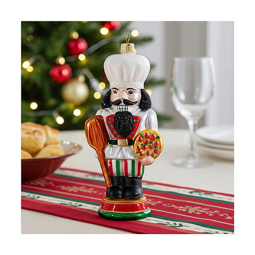 Decoración navideña árbol Nutcracker italiano vidrio soplado altura 15 cm