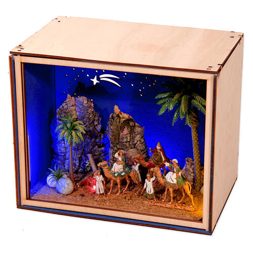 Nativity Box Reyes Magos en camello 20x25x20 cm belén 4 cm