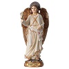 Estatua Ángel Gabriel lirios pergamino 20 cm
