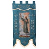 Junípero Serra fondo azul estandarte procesiones 155X75 cm
